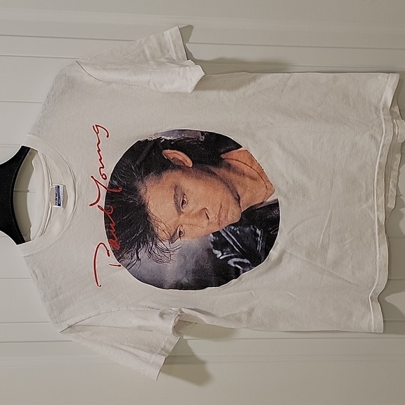 Vintage 1985 Paul Young The Nine Go Mad Tour White Tshirt Size Large - Picture 8 of 8